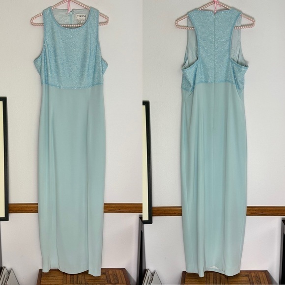 Vintage Jovani Baby Blue Beaded Gown Size 10